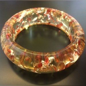 Vintage amber bangle bracelet